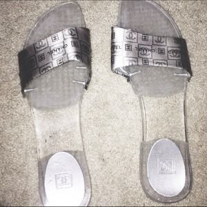CHANEL Shoes - Authentic Chanel clear lucite slides CHANEL Shoes - Authentic Chanel clear lucite slides