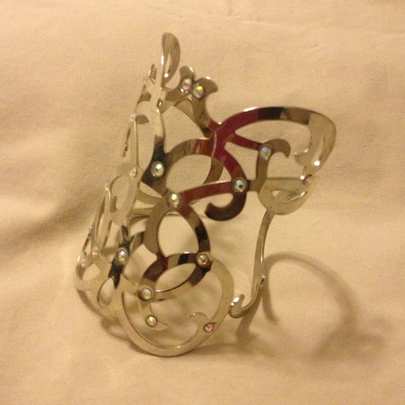 Silver studded cuff bracelet