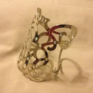 Silver studded cuff bracelet