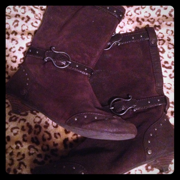 London Underground Mid-calf Brown Suede Boots