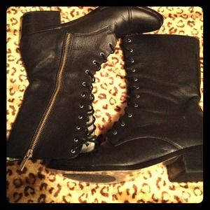 H by Halston Mid-calf Black Combat Boots