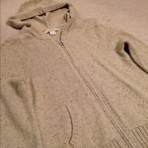 Beige/Tan thick zip cardigan sweater/jacket