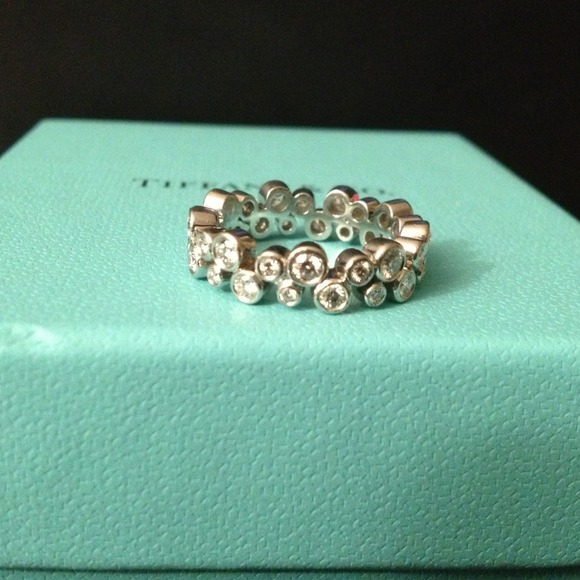 Platinum and Diamond Tiffany Bubbles Ring - Picture 4 of 4