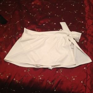 Off white skirted bathing suit bottom