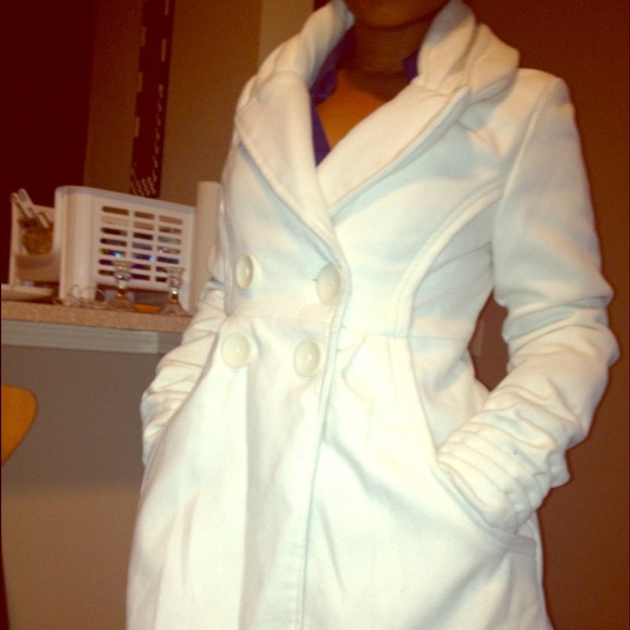 Winter white dress coat