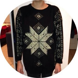 Vintage black and gold sweater