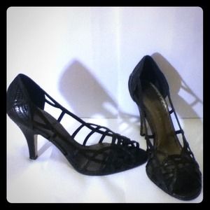 Gianni Bini Shoes - Gianni Bini Black Leather Sexy Heels Stilettos Gianni Bini Shoes - Gianni Bini Black Leather Sexy Heels Stilettos