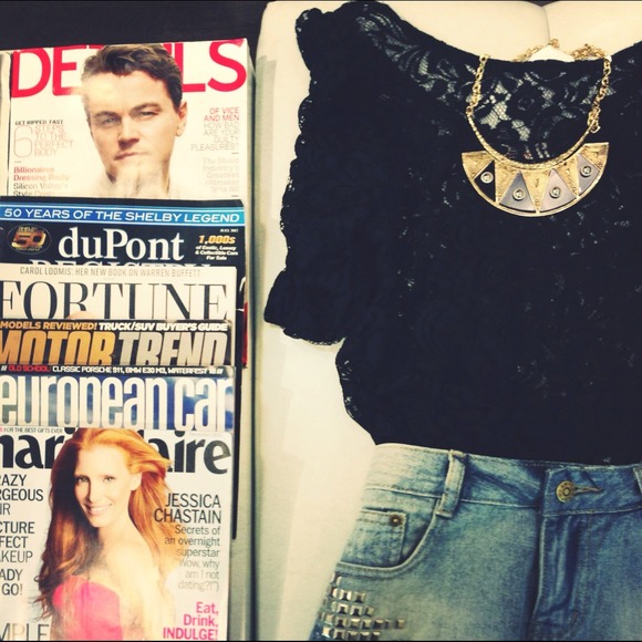 Black lace top with low back