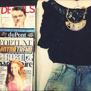 Black lace top with low back