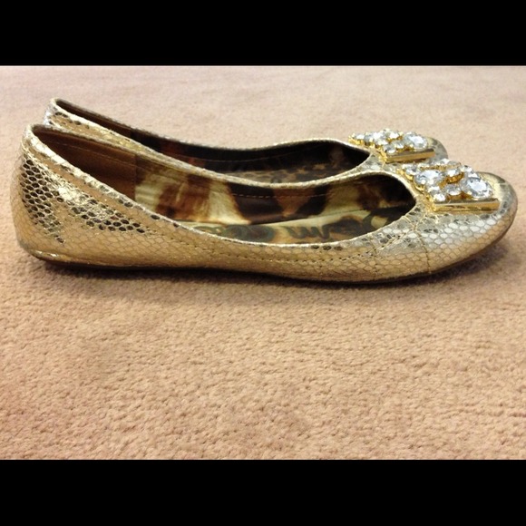 Sam Edelman Women’s Gold Snake Ballet Flats-Size 8 - Picture 3 of 3