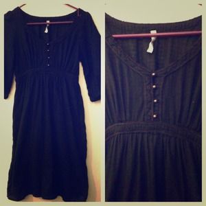 Black linen dress