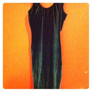 American apparel velvet green scoop neck dress sm