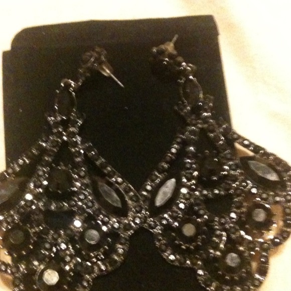 Black beaded earrings