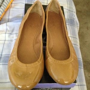 Tan Patent Leather Flats