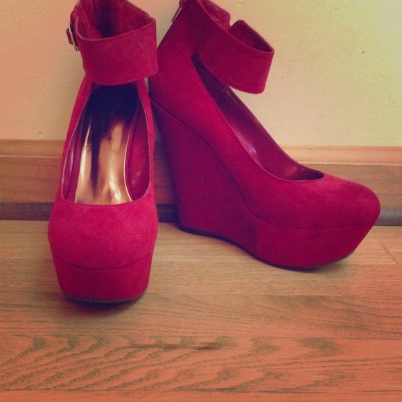Red Suede Pumps