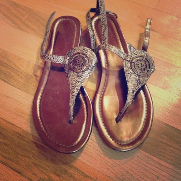 Anne Klein Snake Print Sandals