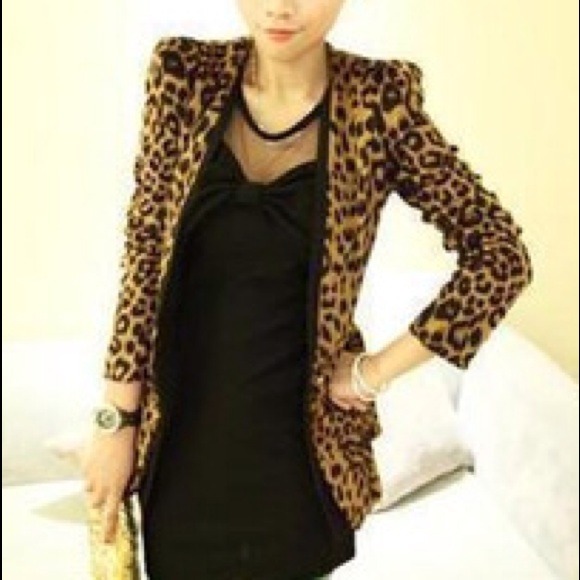 Leopard Print - Blazer Jacket Coat -