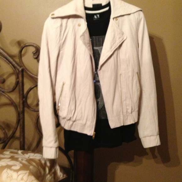 Leather bomber jacket