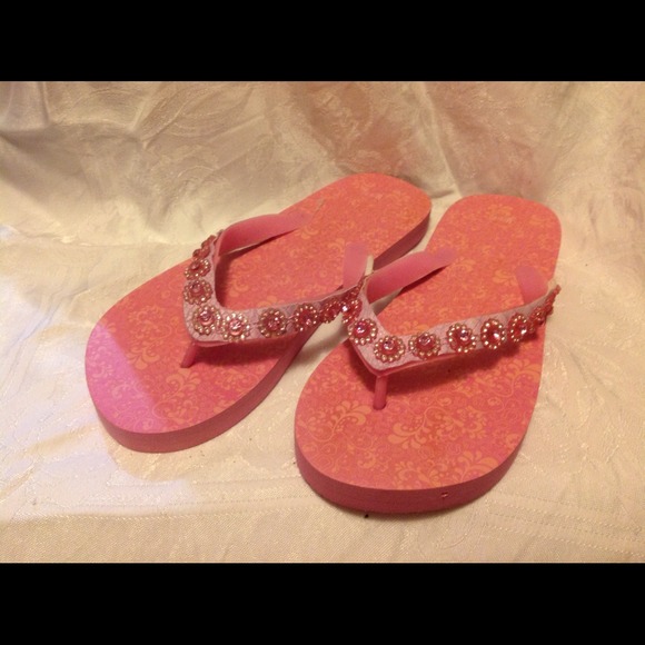 Beautiful pink flip flops