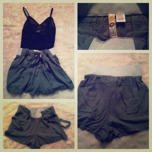 Gray stretch dress shorts