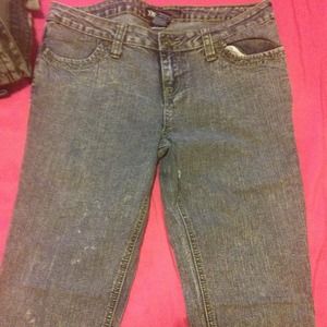 Cute light purple washboard jeans