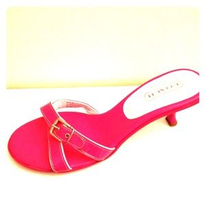 Fuchsia Coach Kitten Heels