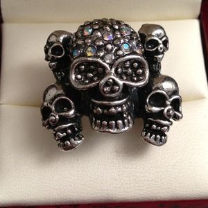 Jewelry - Adjustable Multi Skulls Ring w/ Rhinestones Jewelry - Adjustable Multi Skulls Ring w/ Rhinestones