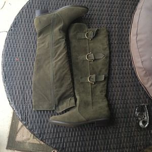 Tall Olive Green Flat Riding Boots 9.5 New!