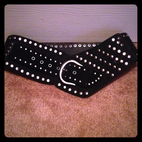 Bebe Studded Leather Belt