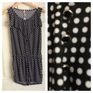 Romper black w white polka dots