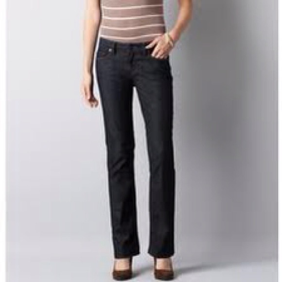 LOFT straight leg jeans, dark rinse size 12