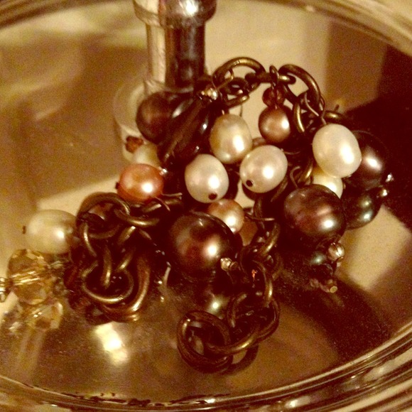 SOLD Freshwater Pearl Bracelet in Oxidized Brass