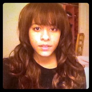 Brown synthetic loose curled wig!