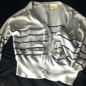 Grey & navy stripped cardigan