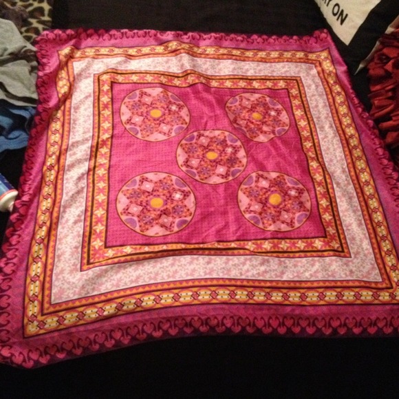 Pink/Orange Printed Scarf
