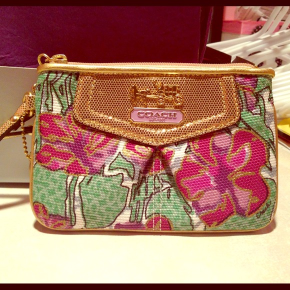Coach Madison floral wristlet. 100% authentic