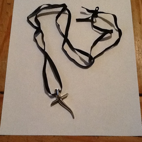 Breil metal cross on leather cord-JUST REDUCED!!!