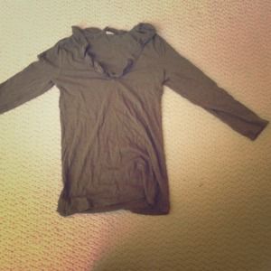 J Crew 3/4 length olive green shirt