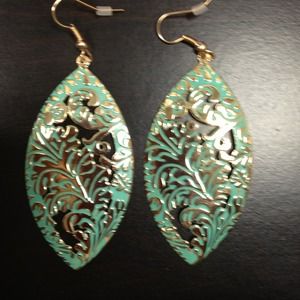 Beautiful new earring. Gold with turquoise tones.