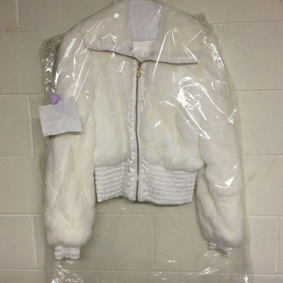 Bebe reversible rabbit fur coat