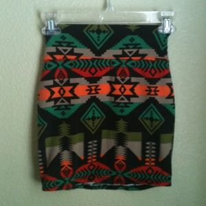 Tribal Print Pencil Skirt