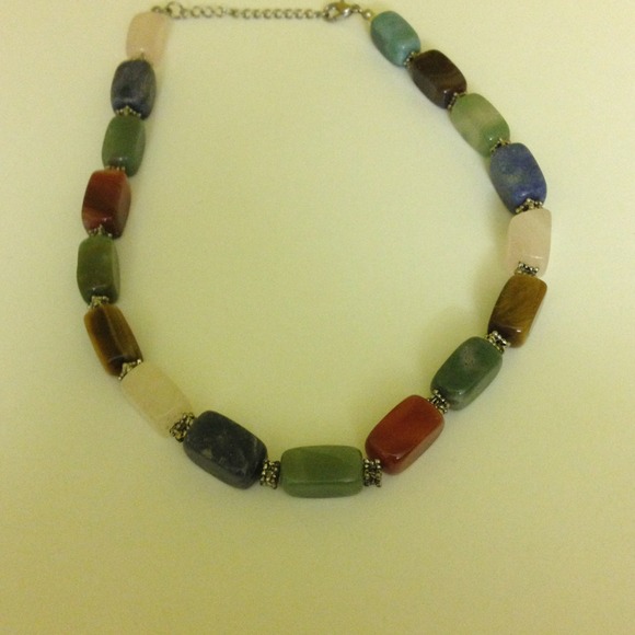 Gem and stone necklace