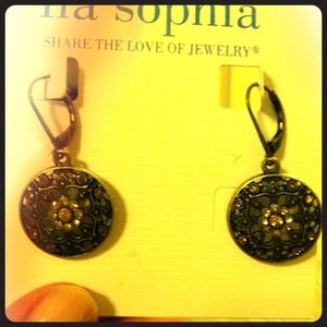 Beautiful Brown and Gold Dangle Earrings
