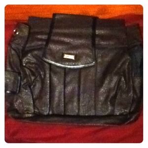 Miche large bag cover; dark brown with black trim.