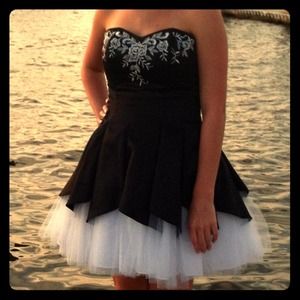 Black & White Strapless Dress