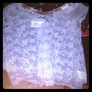 Petal pink floral lace shirt