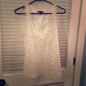 White sequin top