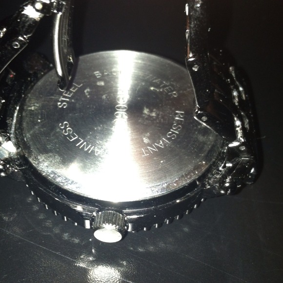 Techno King quartz watch with black rhinestones - Picture 2 of 4