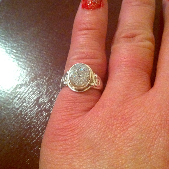 Sterling silver over platinum sparkling ringSOLD