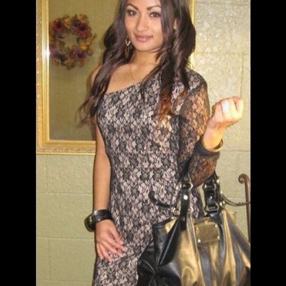 One shoulder lace dress